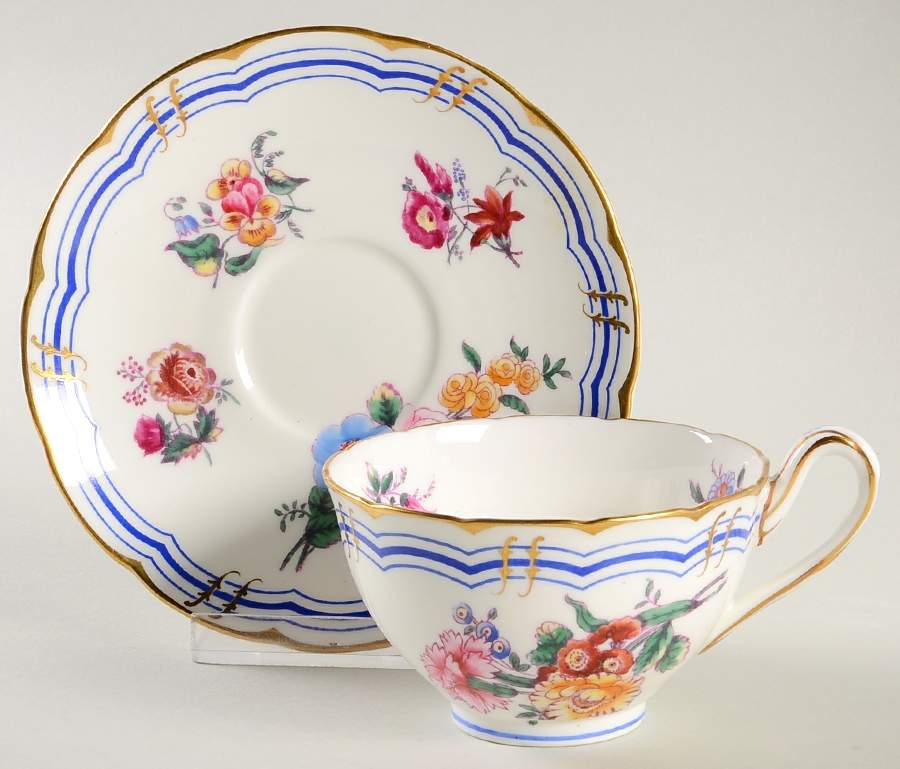 Old Coalport (Gold Trim) Footed Cup & Saucer Set by Coalport-1