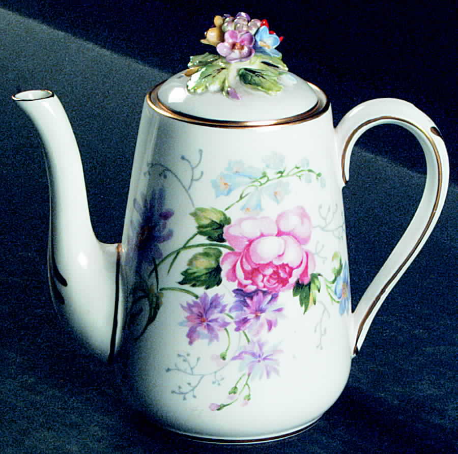 England's Glory (Smooth) Individual Coffee Pot & Lid by Crown Staffordshire-1