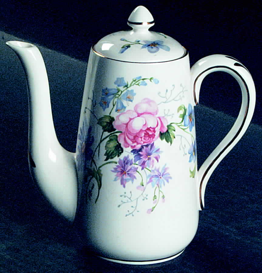 England's Glory (Smooth) Mini Coffee Pot & Lid by Crown Staffordshire-1