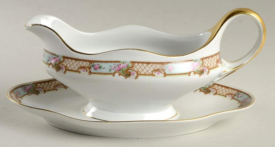 2457 Gravy Boat with Attached Underplate by Carl Tielsch-1