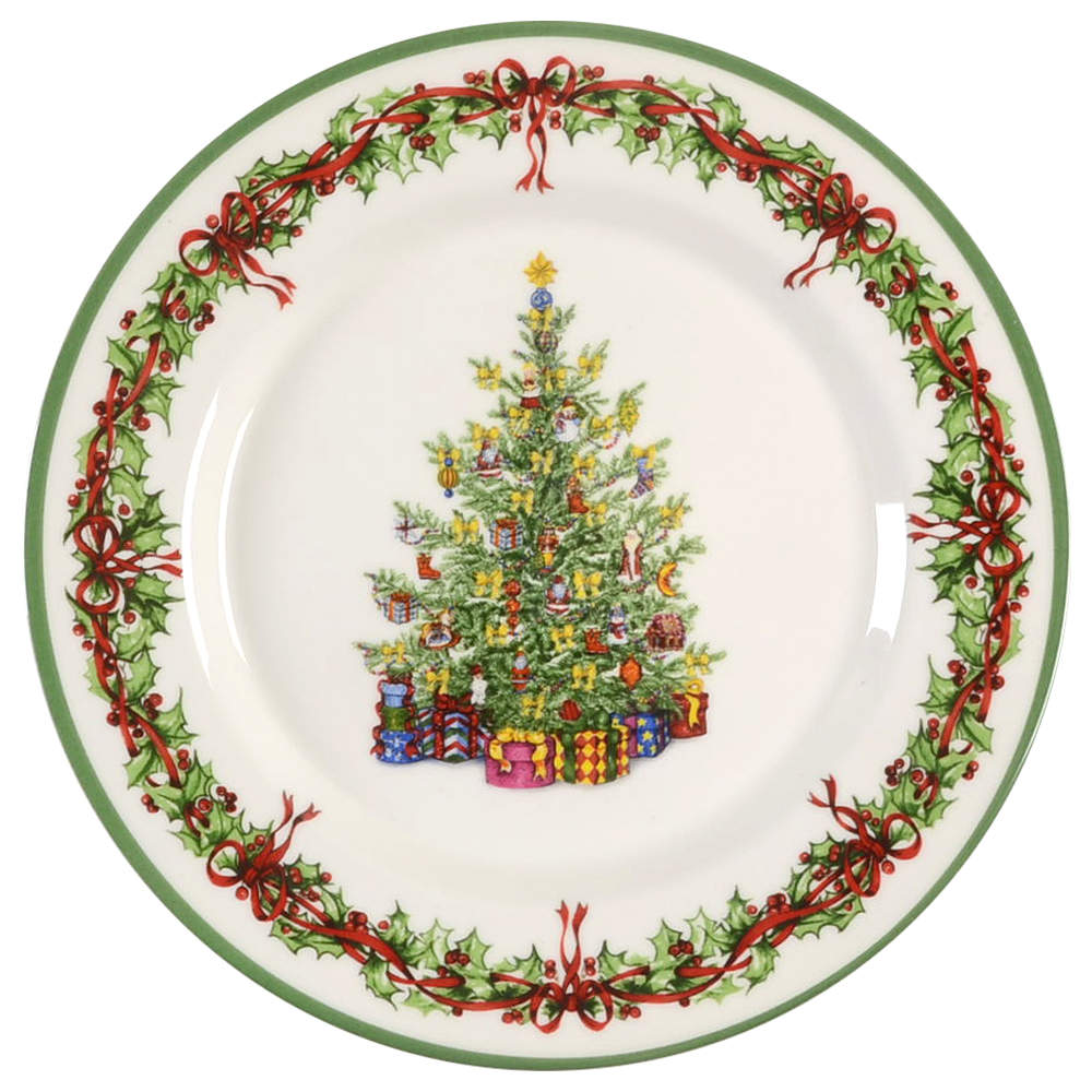 Holiday Celebrations (Green Trim) Salad Plate by Christopher Radko-1