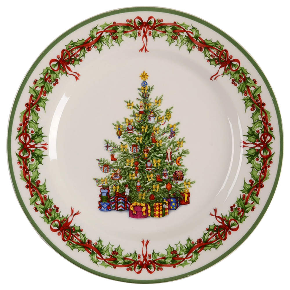 Holiday Celebrations (Green Trim) Dinner Plate by Christopher Radko-1
