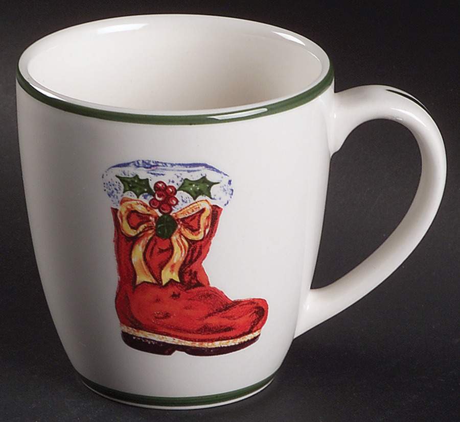 Holiday Celebrations (Green Trim) Mug by Christopher Radko-1