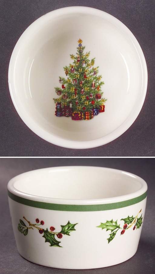 Holiday Celebrations (Green Trim) Ramekin by Christopher Radko-1