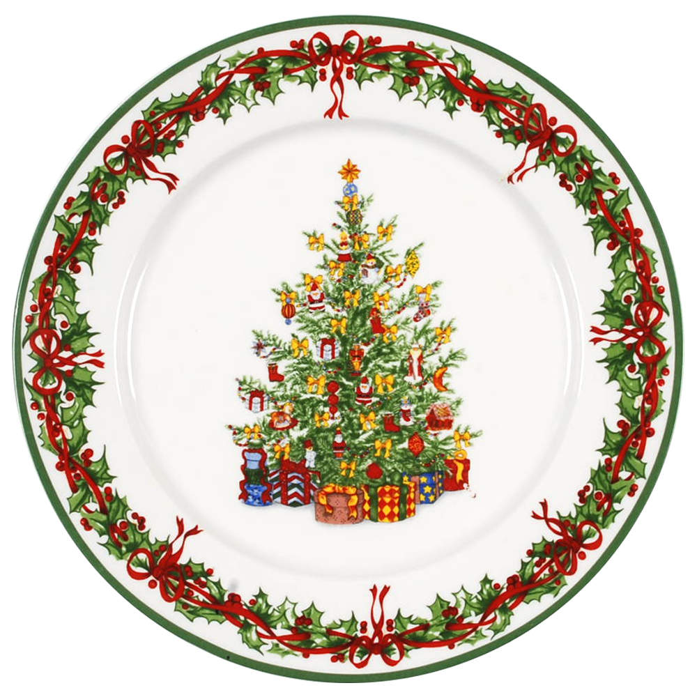 Holiday Celebrations (Green Trim) Dinner Plate by Christopher Radko-1