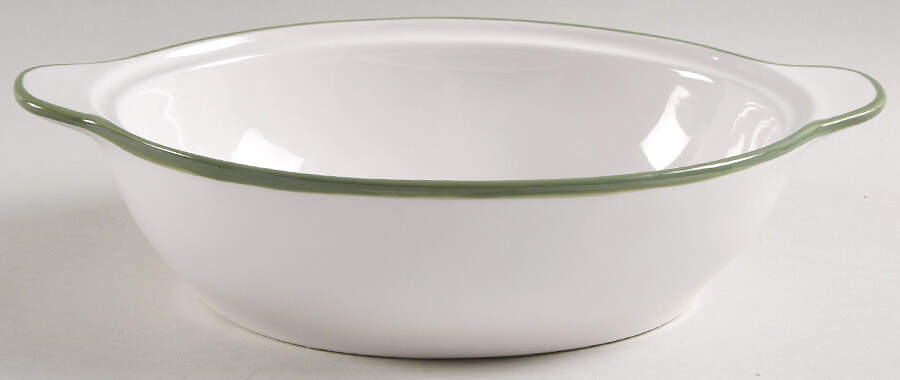 Holiday Celebrations (Green Trim) 1.5 Quart Oval Covered Casserole No Lid by Christopher Radko-1