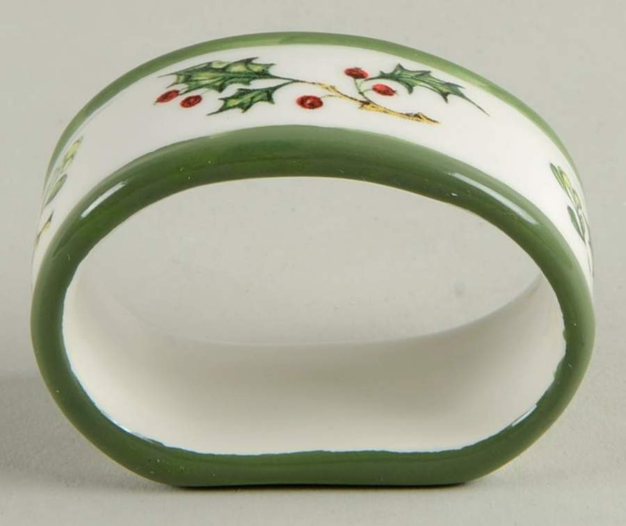 Holiday Celebrations (Green Trim) Napkin Ring by Christopher Radko-1