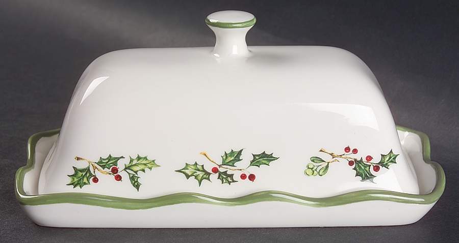 Holiday Celebrations (Green Trim) 1/4 Lb Covered Butter by Christopher Radko-1