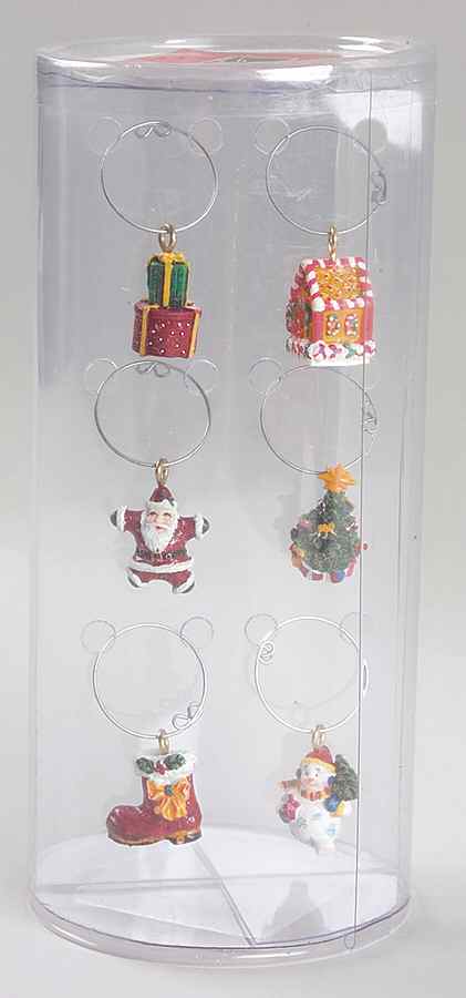 Holiday Celebrations (Green Trim) Wine Markers (Box Set of 6) by Christopher Radko-1