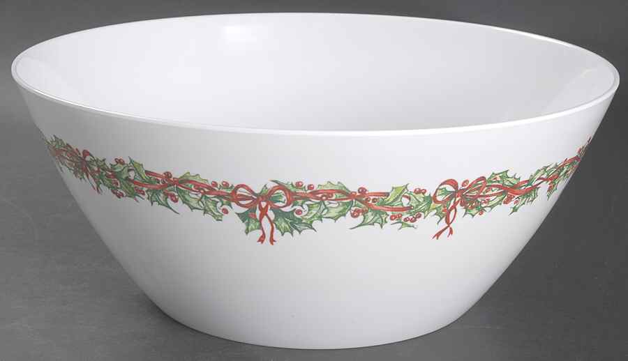 Holiday Celebrations (Green Trim) 11" Large Melamine Salad Serving Bowl by Christopher Radko-1