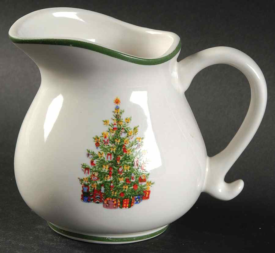 Holiday Celebrations (Green Trim) Creamer by Christopher Radko-1