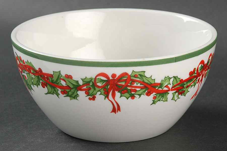 Holiday Celebrations (Green Trim) Soup/Cereal Bowl by Christopher Radko-1