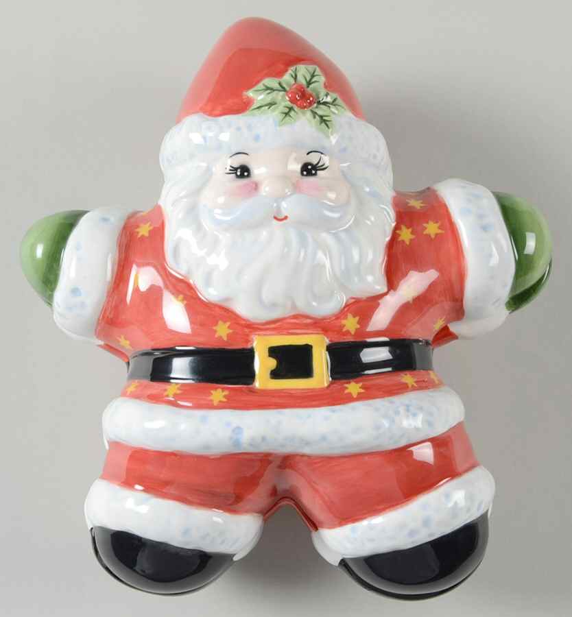 Holiday Celebrations (Green Trim) Figural Candy Box & Lid by Christopher Radko-1