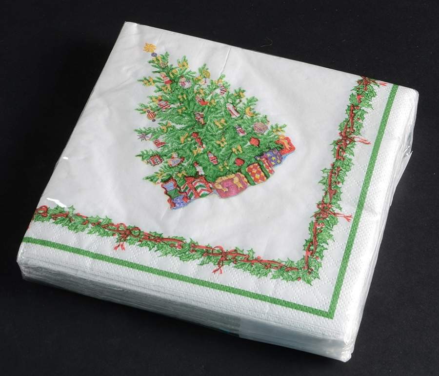 Holiday Celebrations (Green Trim) Package of Paper Luncheon Napkins by Christopher Radko-1