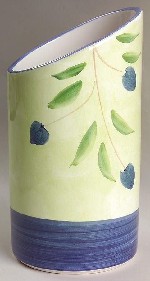 Blue Olive Utensil/Breadstick Holder by Crate & Barrel-1