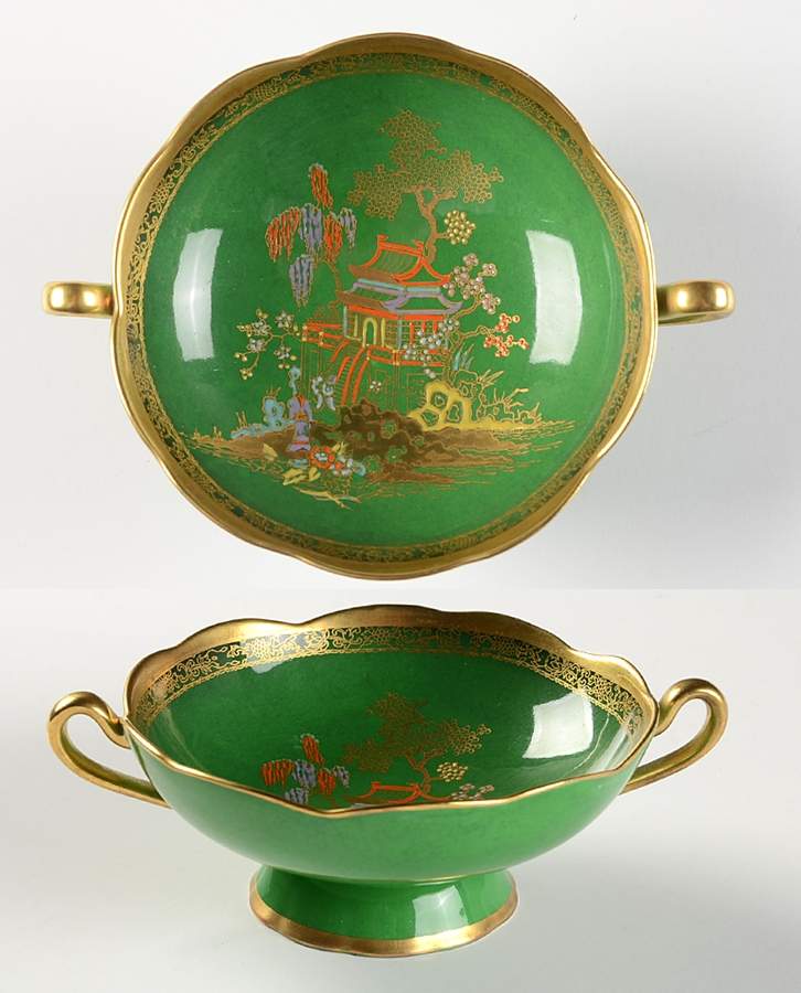 Vert Royale (Pagoda) Footed Candy Dish by Carlton Ware (England)-1
