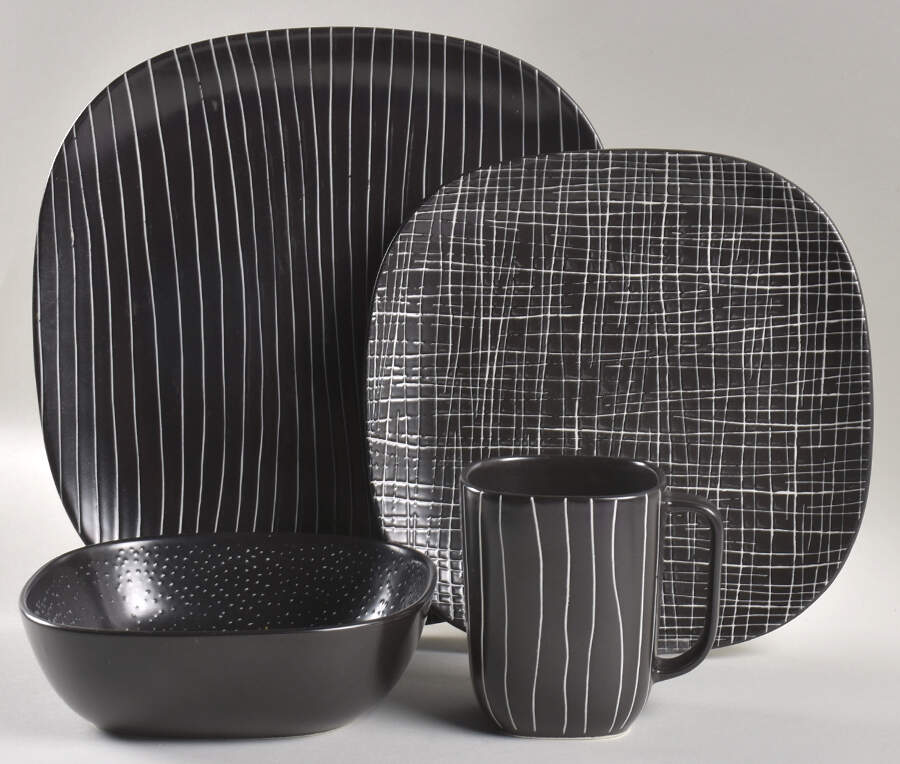 Graffiti Charcoal 4 Piece Place Setting by Calvin Klein-1