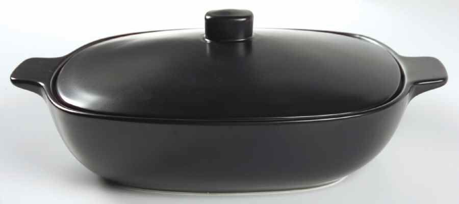 Graffiti Charcoal 1 Qt Square Covered Casserole wih Ceramic Lid by Calvin Klein-1