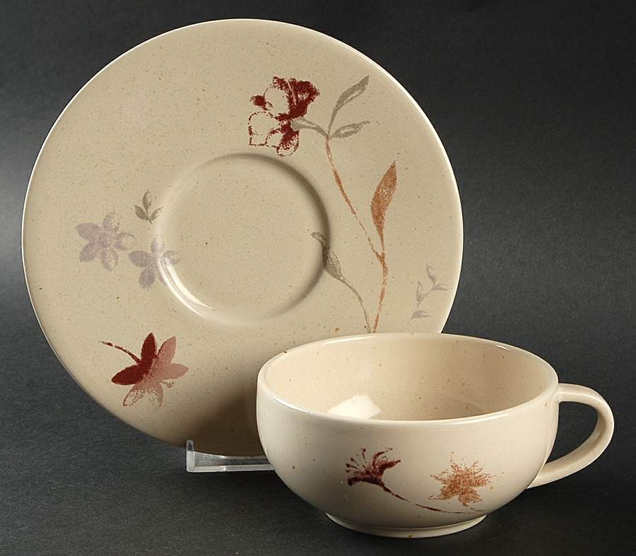 Nightblooms Flat Cup & Saucer Set by Calvin Klein-1
