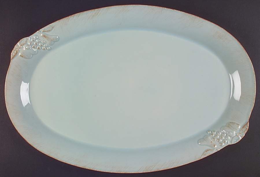Madeira Harvest (Robin's Egg Blue) 21" Oval Serving Platter by Casafina-1