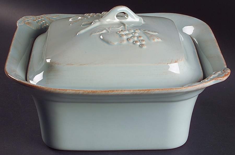 Madeira Harvest (Robin's Egg Blue) 2 Quart Square Casserole with Ceramic Lid by Casafina-1