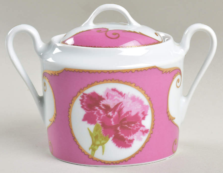 Follement (Gold Trim) Sugar Bowl & Lid by Christian Lacroix-1