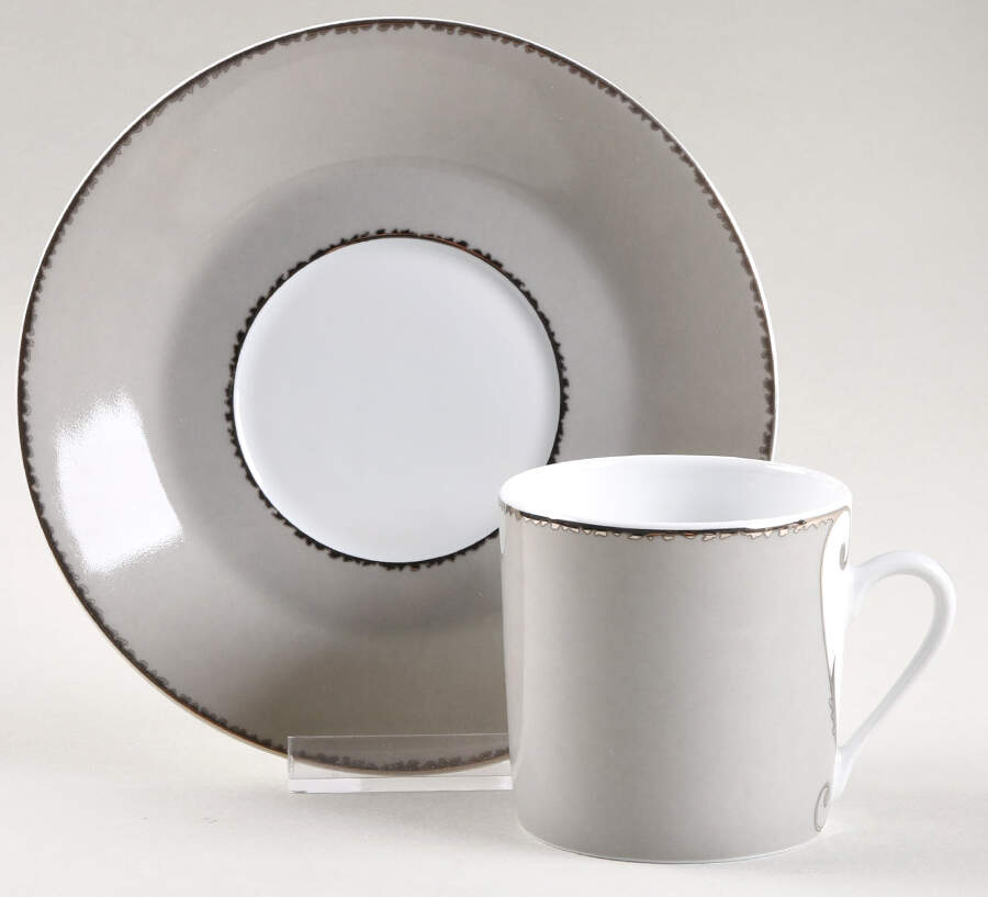 Follement (Gold Trim) Flat Demitasse Cup & Saucer Set by Christian Lacroix-1