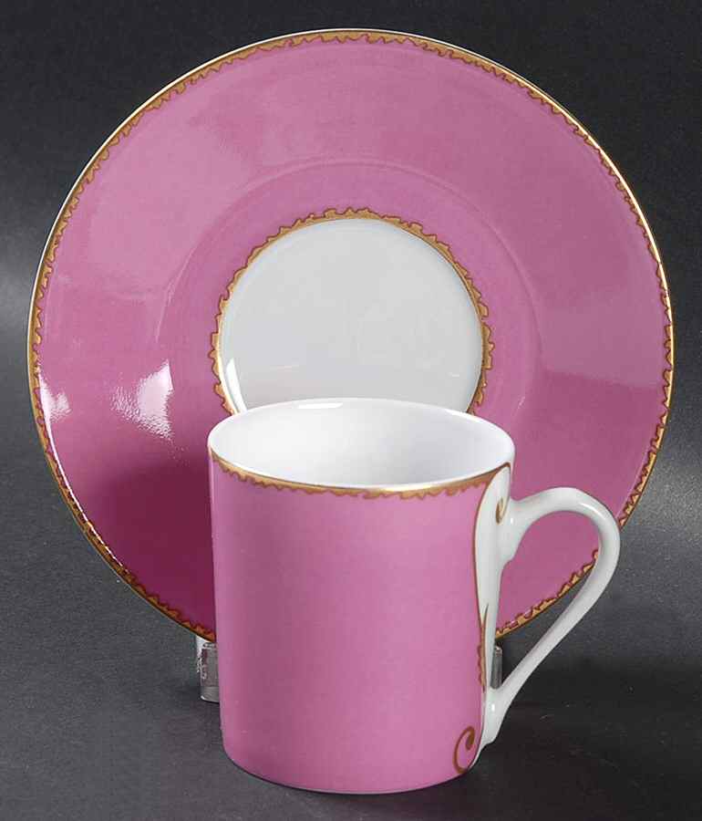 Follement (Gold Trim) Flat Demitasse Cup & Saucer Set by Christian Lacroix-1