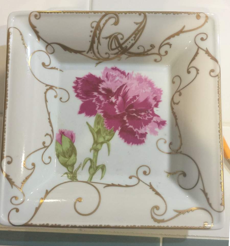 Follement (Gold Trim) Square Appetizer Plate by Christian Lacroix-1