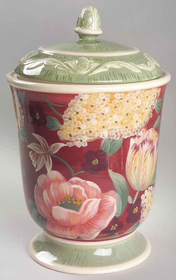 Floral Tapestry Extra Large Canister & Lid by Certified International-1