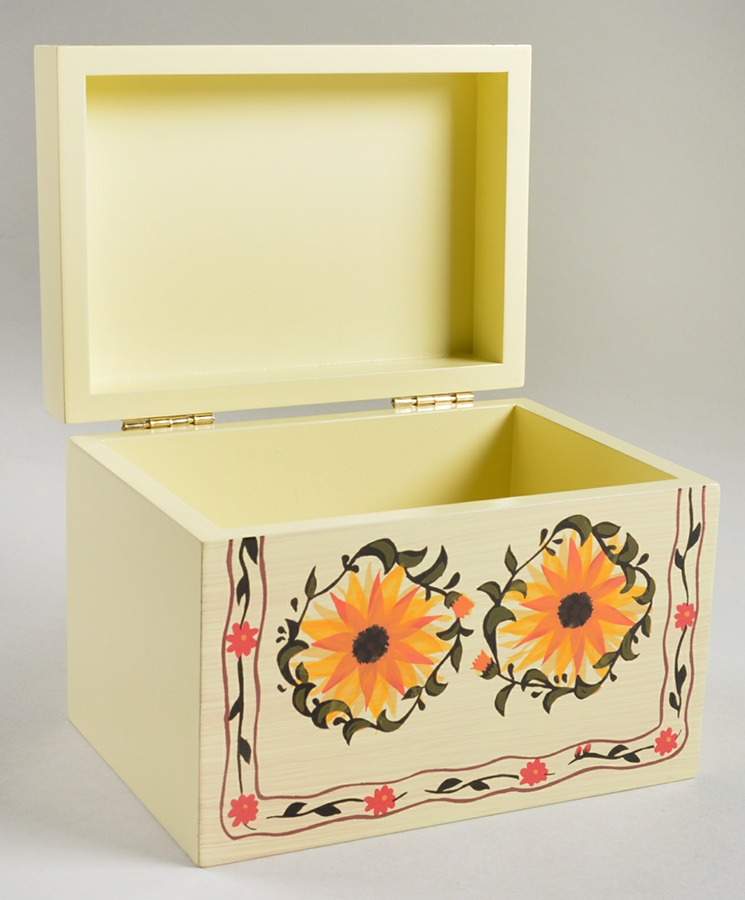 Sunflower (Scalloped Edge) Wood Recipe Box & Lid by Certified International-1
