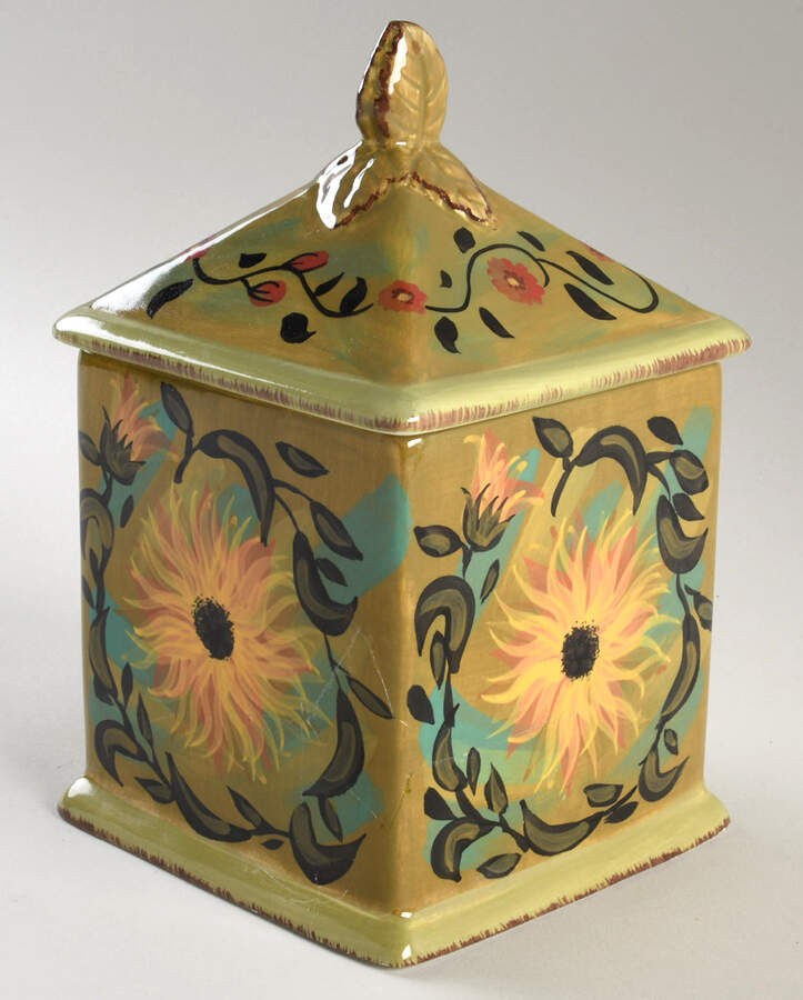 Sunflower (Scalloped Edge) Small Canister & Lid by Certified International-1