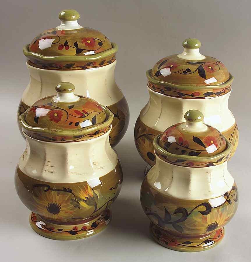 Sunflower (Scalloped Edge) (4 Piece) Canister Set (Box Set) by Certified International-1
