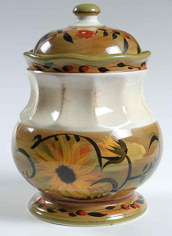 Sunflower (Scalloped Edge) Medium Canister & Lid by Certified International-1
