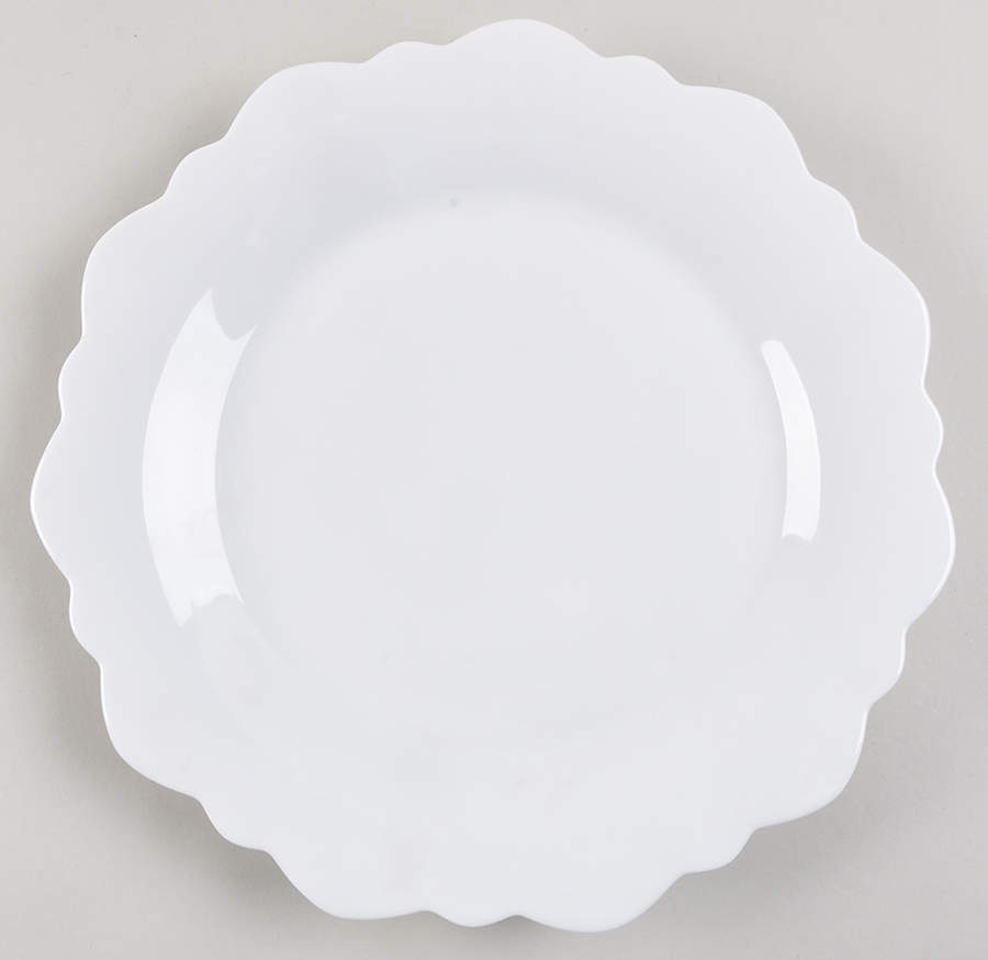 Samoa White Round Service Plate (Charger) Chop Plate by Jean Louis Coquet-1