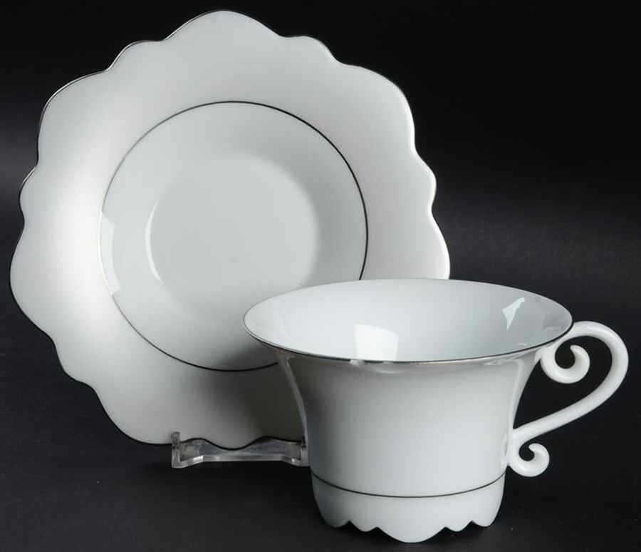 Samoa Snow (Neige) Flat Cup & Saucer Set by Jean Louis Coquet-1