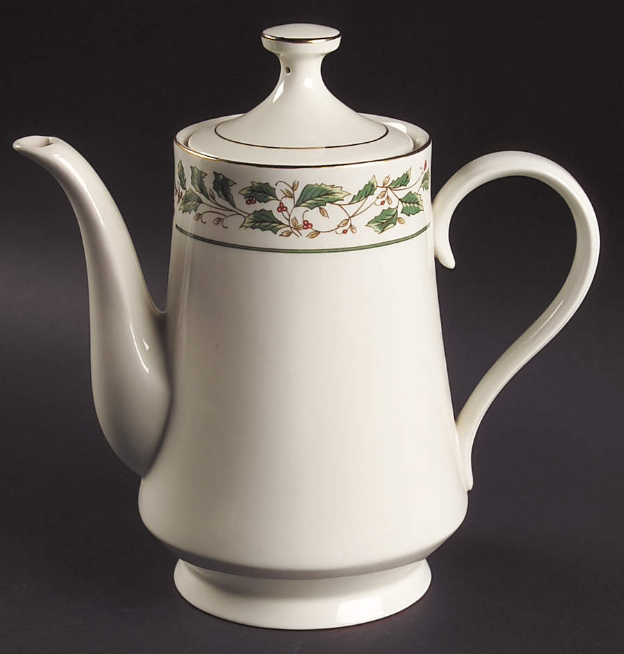 Holly Traditions Coffee Pot & Lid by Cambridge Potteries-1