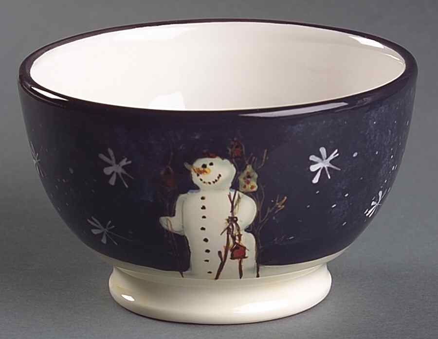 Twilight Snowman (White Stars) Individual Ice Cream Dish by Certified International-1