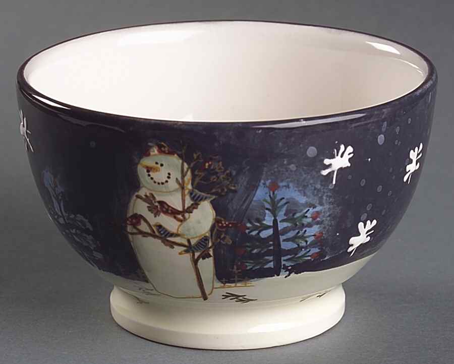 Twilight Snowman (White Stars) Individual Ice Cream Dish by Certified International-1