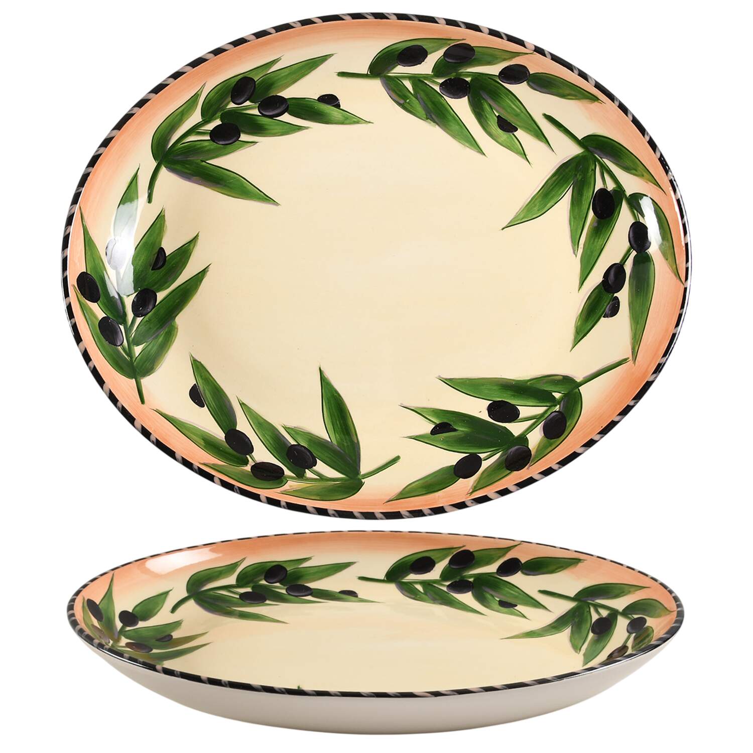Oliva Rustica 17" Oval Serving Platter by Clay Art-1