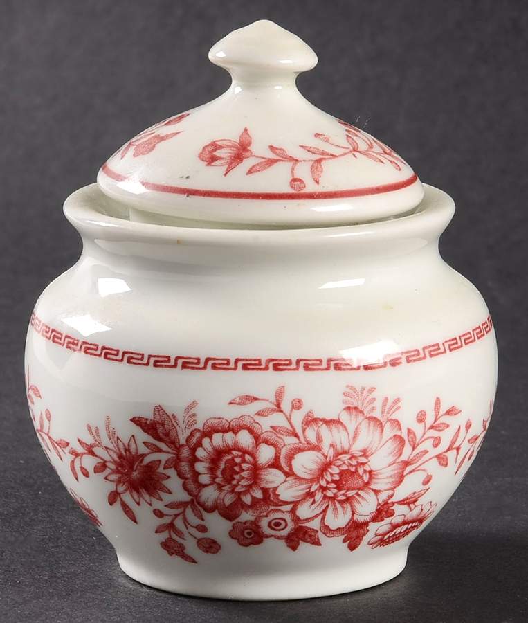 Dayton (Red Ring) Sugar Bowl & Lid by Carr-1