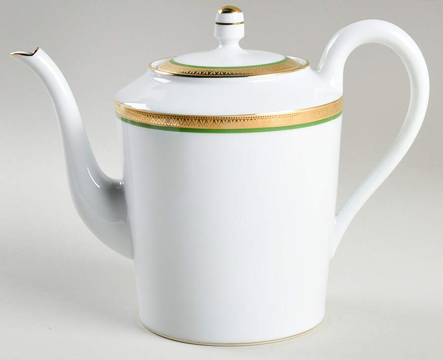 Malmaison Green Coffee Pot & Lid by Charles Field Haviland-1