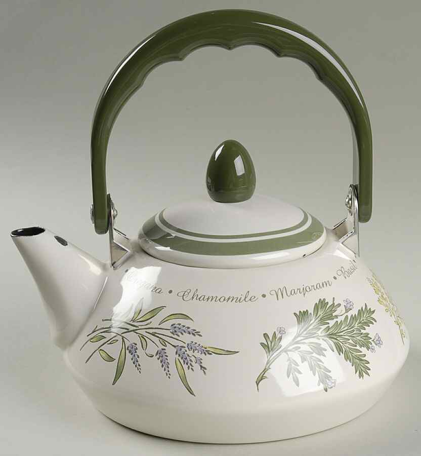 Thymeless Herbs (Corelle) Individual Metal Kettle & Lid by Corning Corelle-1