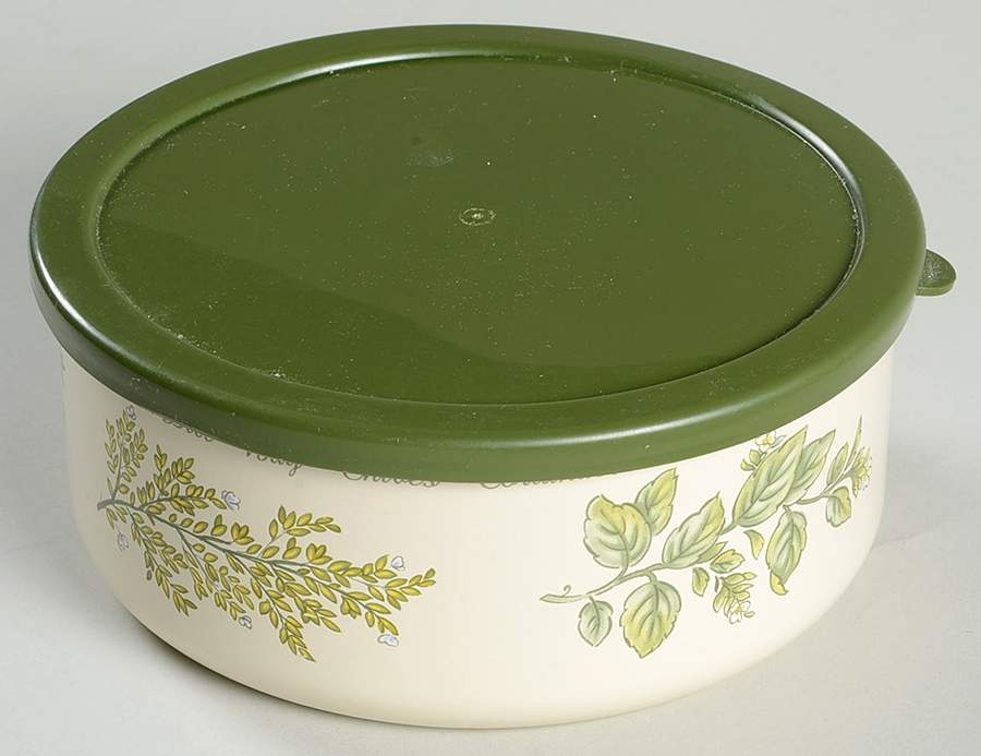 Thymeless Herbs (Corelle) 7" Metal Bowl & Plastic Lid by Corning Corelle-1