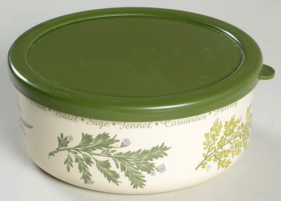Thymeless Herbs (Corelle) 5" Metal Bowl W/Plastic Lid by Corning Corelle-1