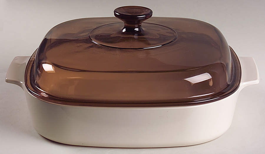 Sandstone (Corelle) 2.5 Quart Square Casserole with Lid by Corning Corelle-1