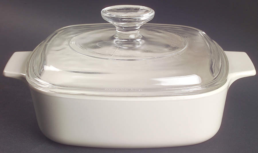 Sandstone (Corelle) 1 Qt Square Casserole w/Glass or Plastic Lid by Corning Corelle-1