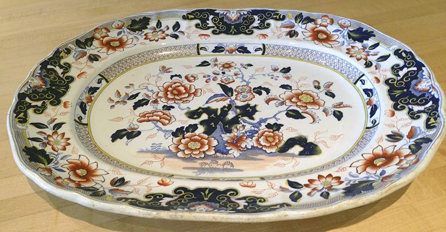 Indian 14" Oval Serving Platter by Charles Meigh & Sons-1