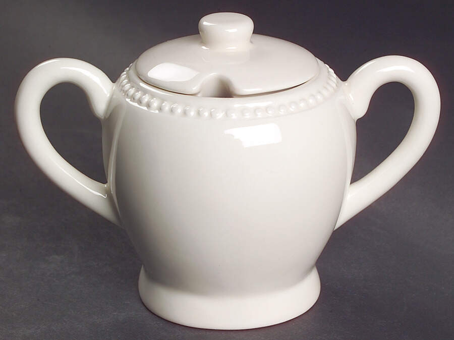 String Of Pearls Sugar Bowl & Lid by China (Made in China)-1
