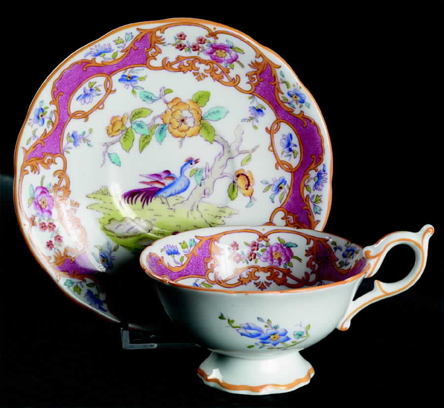 Bird Of Paridise Footed Cup & Saucer Set by Coalport-1